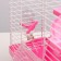 The cage for rodents is equipped, 27 x 19 x 28 cm, pink