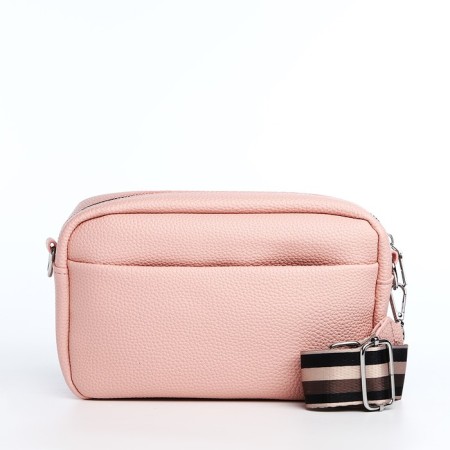 Bag Cross-Bodi with a zipper, pink color