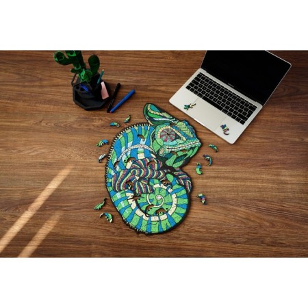 Wooden, figured puzzle Ewa "Chameleon", 49x37 cm-9