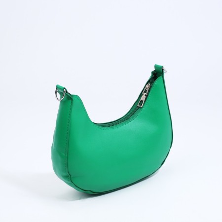 Baget bag with zipper, green color-1