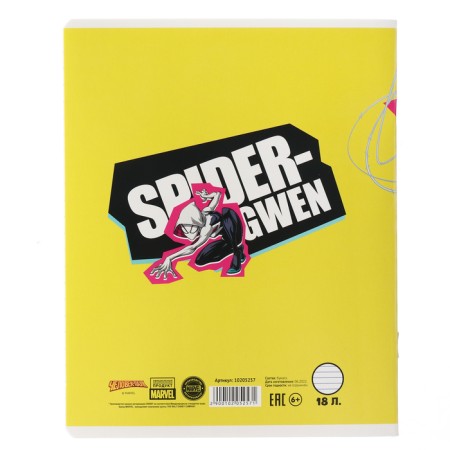 Notebook in a line of 18 sheets, 5 types of mix, cover coated cardboard, spider-man-11