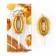 A candle for a cake, a number, shiny “0”, gold, 4 x 10 cm.