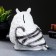 Piggy bank "Low owl" White, 16x18cm