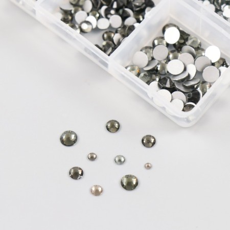 Decor for creativity Glass "Rhinestones. Transparent gray" d = 2-4.8 mm nr 1188 pcs 6x8x1.5 cm-2