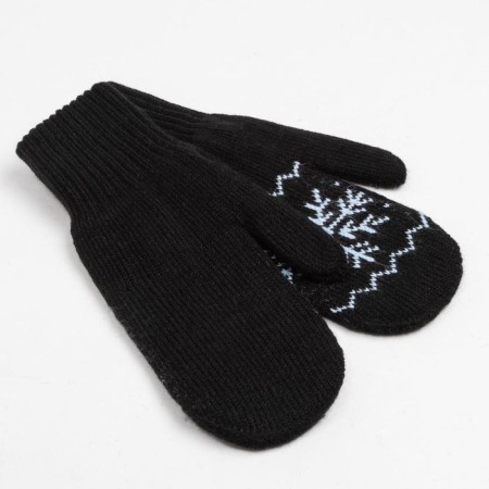 Female mittens, black color, size 18-1