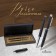 Gift pens, 2 pcs.: Capillary, ball rotor "vector" in the leatherette case, black with silver inserts