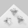 Brooch "Bee" with openwork wings, white color in silver (indivisible package 12 pcs., Price per pcs.)