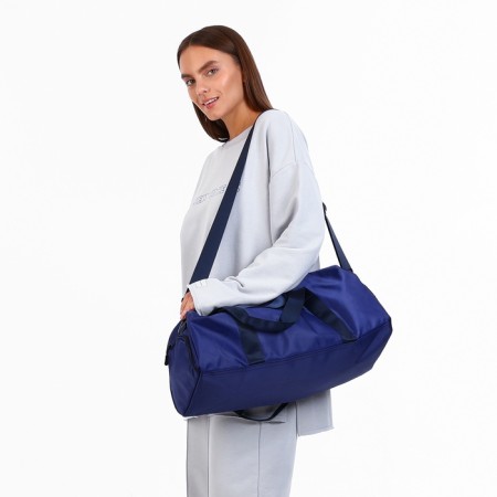 Board Road on a zipper, external pocket, shoe detachment, suitcase holder, long belt, blue color-5