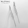 Hanging earrings with rhinestones Xuping drops, white color in silver