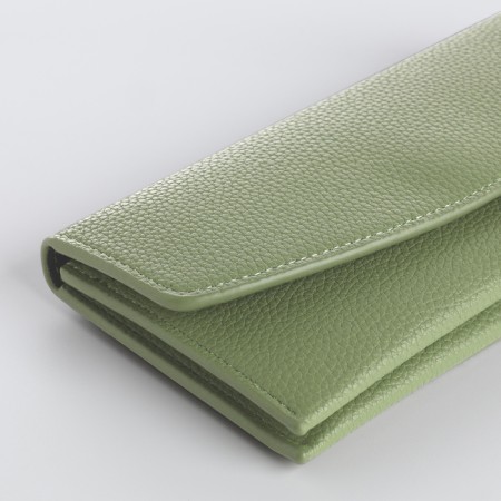 Women's wallet on magnet, green color-2