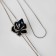Pendant "flower" rose, black-blue color in silver, 72 cm