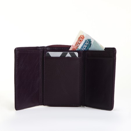 Women's wallet on magnet, purple color-5