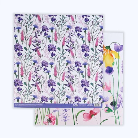 Scrapbooking paper "Watercolor flowers", 30.5 x 32 cm, 180 g/m²-1