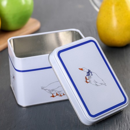 Bank for bulk products "geese", 400 ml, rectangular, white color-1