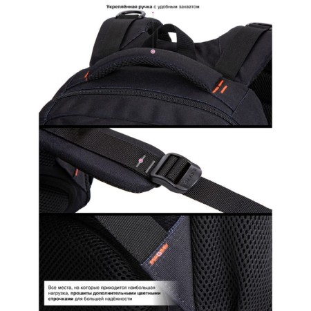 Youth backpack 40 x 28 x 20 cm, ergonomic back Skyname 91, 91-10-9