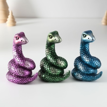 Polystone souvenir "Snake with radiance" MIX 6x6x10 cm