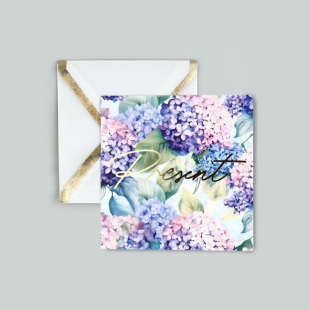 Postcard with an envelope "Gift", embossing, 7 x 7 cm
