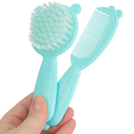 Hair care kit: comb and brush "Bear", Biryuzovoy color-4
