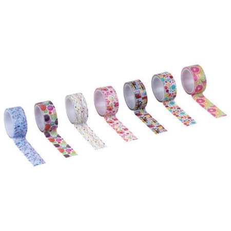Adhesive Washi-tanks for decor "mix No. 2", 15 mm x 3 m (set 7 pcs) rice paper-2