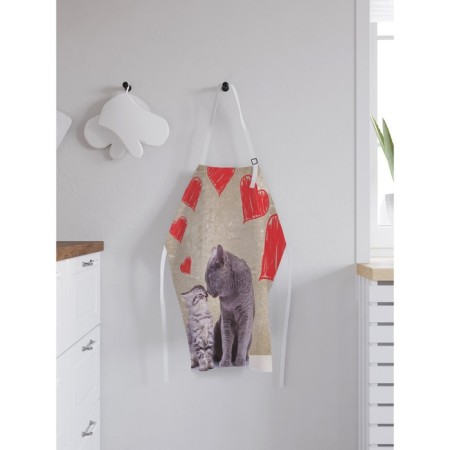 Apron of a kitchen with a photo print "Lnubdious cats", adjustable, size OS-1