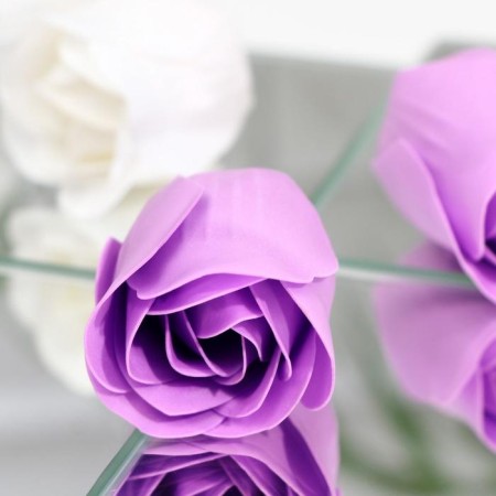 Soap roses, white and purple, set of 6 pcs.-2