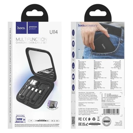 HOCO U114, Type-C cable-Type-C, adaptation Micro-Type-C/Lightning-Type-C/USB-Type-C, 3A, Black-9