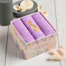 Set of towels Ethel Leopard 30x30 cm-3pcs, 100% cotton 340 g/m2