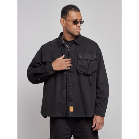 Jeaning jacket men's, size 52, black color-4
