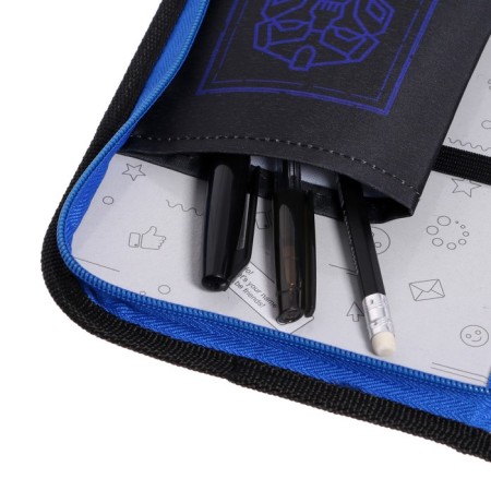 Penal 1 section 140 x 210 x 40 mm, folding pocket and cosmetic bag, fabric, calligrata topontent "Robot"-7