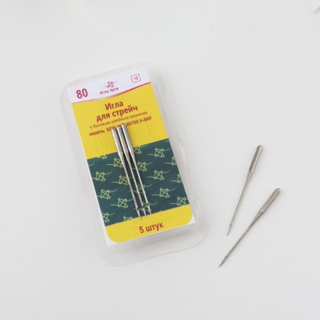 Needles for household sewing machines, Streich, No. 80, 5 pcs-1