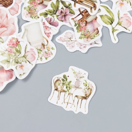 Stickers for creativity "Pink Garden" set 46 pcs 4.4x4.4x1.1 cm-1