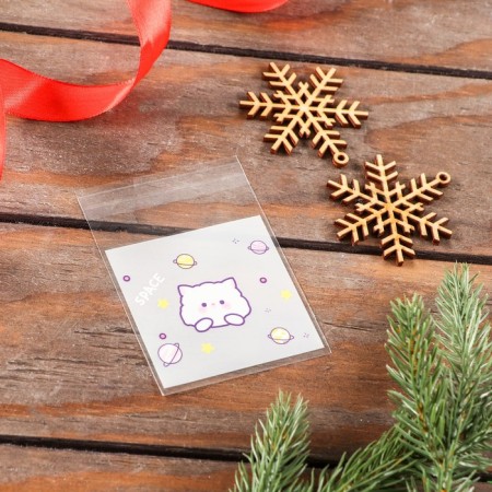 BOPP package with sticky tape, "Korean style", 7*7+3cm mix-5