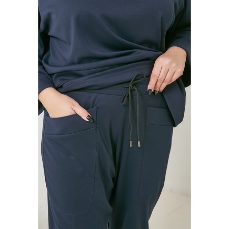 Female suit, size 56, dark blue color-5