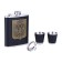 Gift set 4 in 1 Emblem of Russia: Flake 210 ml, funnel, 2 glasses, black, 17 x 20 cm