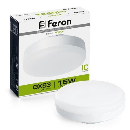 LED LED Feron, GX53, 15 W, 175-265 V, white light