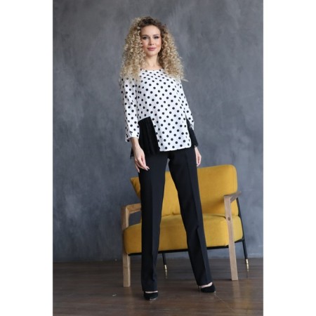 Female blouse, size 42, white-black color-8