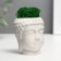 Concrete Kashpo "Buddha" with moss 7*6 cm white (moss green stabilized)