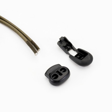 Loosins for shoes for shoes are elastic with a fixator without ties, round - 3 mm, 100 cm, olive-3