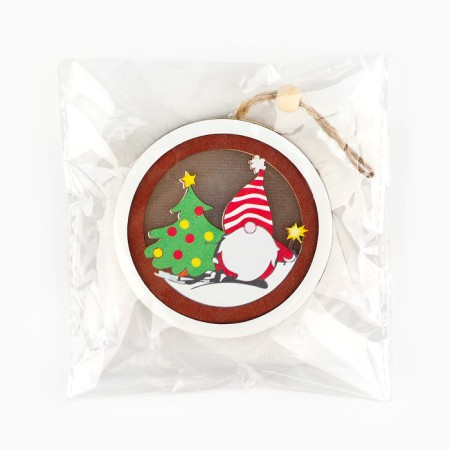 Suspension on a Christmas tree with the light "New Year", diam. 7.5 cm-6