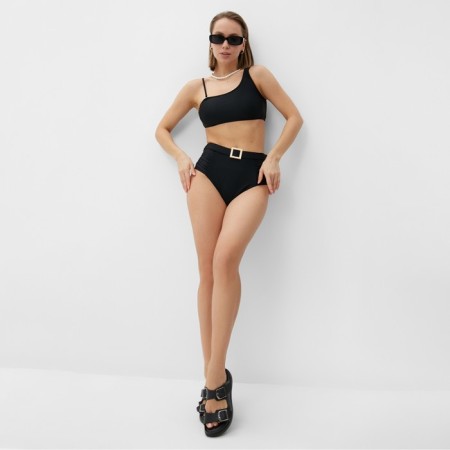 Swimsuit female separate minku with a strap black color, size 48-1