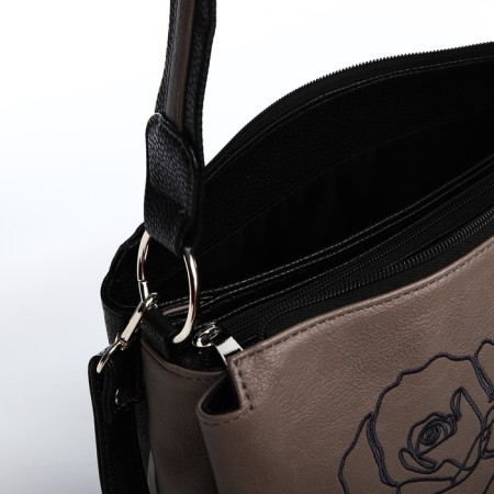 Female bag "golden rain" with lightning, brown color/black-5