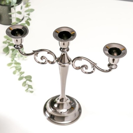 Summier Metal for 3 candles "conciseness" color black chrome 25.5x27x10 cm-5