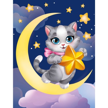 Picture on numbers on a canvas with a subframe "Kit with a star", 30 x 40 cm-1