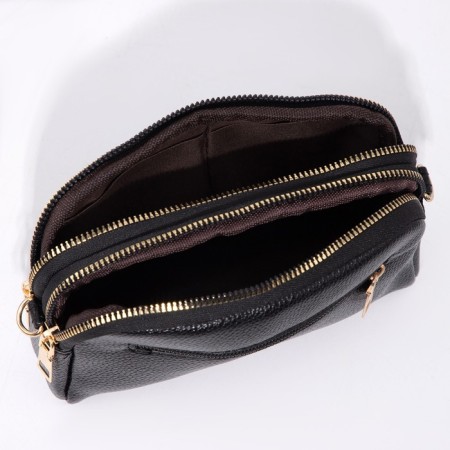 Bag Cross-Bodi with a zipper, black color-6