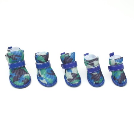 Dog boots "fighter", set 4 pcs, size 1 (sole 4 x 3.2 cm), camouflage blue-3