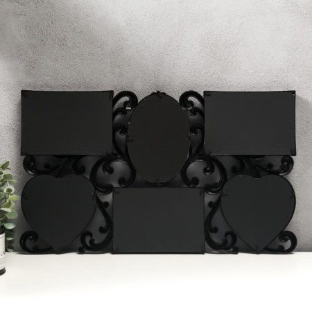 Photo frame plastic in 6 photos 10x15, 10x10 cm "curls" silver 31.5x53 cm-2