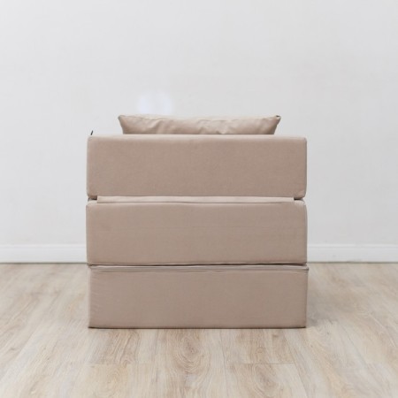 Walked armor-bed "Essen", velor fabric, beige color-2