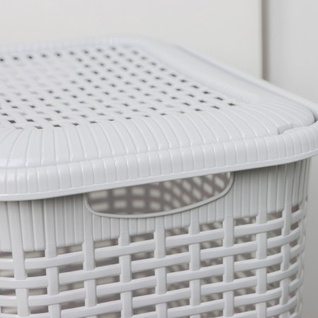 Besnaya basket with a lid, 30 l, 37 × 26 × 46.5 cm, color mix-4