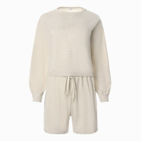 Female set (jumper, shorts) minku: casual collection beige color, river 52-4