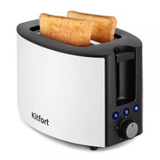 Toster KitFort KT-6208, 850 W, 5 modes of frying, 2 toasts, black and white